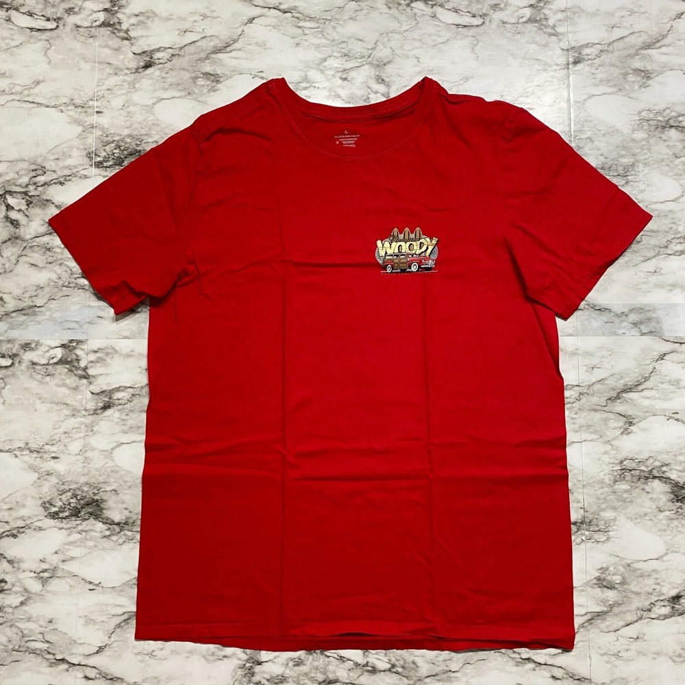Woody Hawaiian Mens T Shirt Size L Red North Shore‎ Hawaii Graphic Short Sleeve